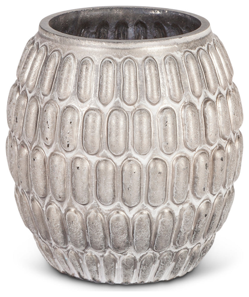 Set of 4, Pattern Cut Champagne Glass Vases, Various Sizes