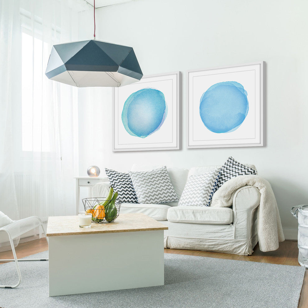 Blue Orbs Diptych, 24x12