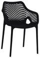 Mykonos Outdoor Patio Dining Chair (Set of 4), Black, With Arms