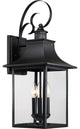 Quoizel CCR8410K Three Light Outdoor Wall Lantern, Mystic Black Finish