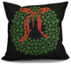 Decorative Outdoor Holiday Pillow Floral Print, Black, 18"x18"