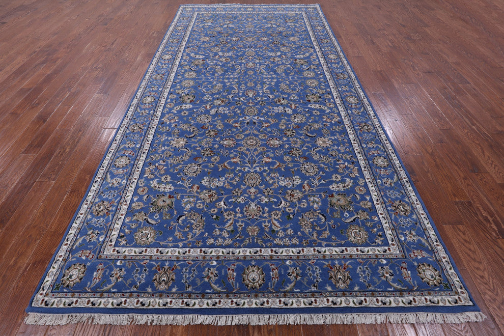 7' 0" X 13' 11" Hand-Knotted Persian Nain Wool & Silk Rug - Q13153