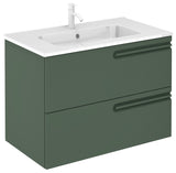 Econic Collection 2 Drawer Vanity, Green Forest, 32", With Enzo Sink Top