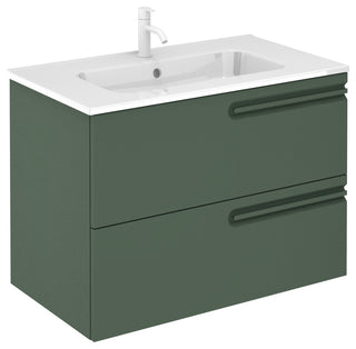 Econic Collection 2 Drawer Vanity, Green Forest, 32", With Enzo Sink Top