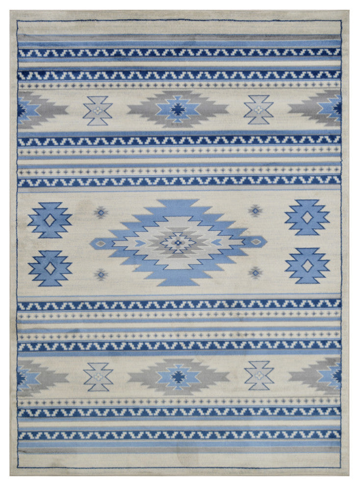 Southwestern Accent Rug, Space Blue, 6'11"x4'11"
