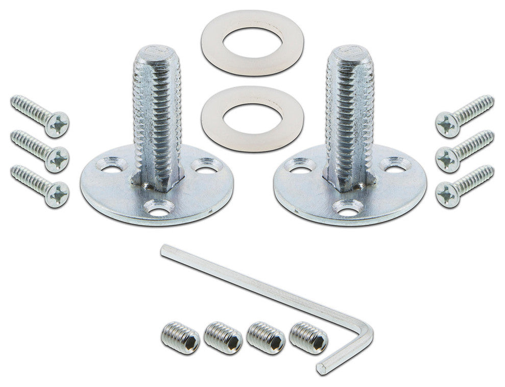 Single Classic Rosette With Waldorf Knob, Antique Pewter, Bright Chrome, Double