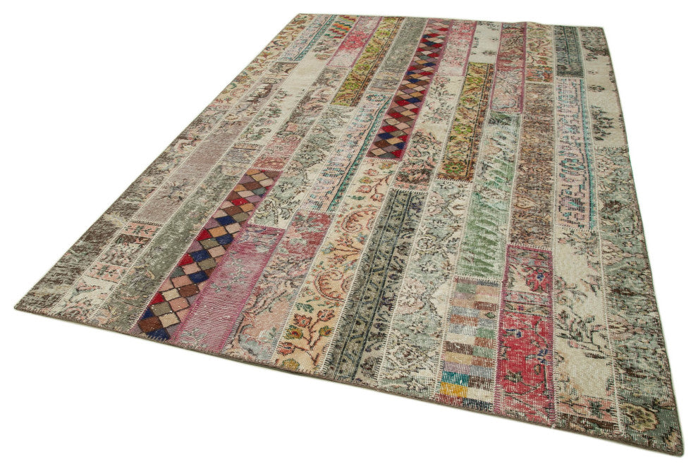 Rug N Carpet - Handmade Oriental 6' 8" x 10' 0" Boho Patchwork Area Rug
