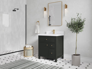 Sonoma 30" Single Sink Bath Vanity in Black Top, 2" Viola Gold