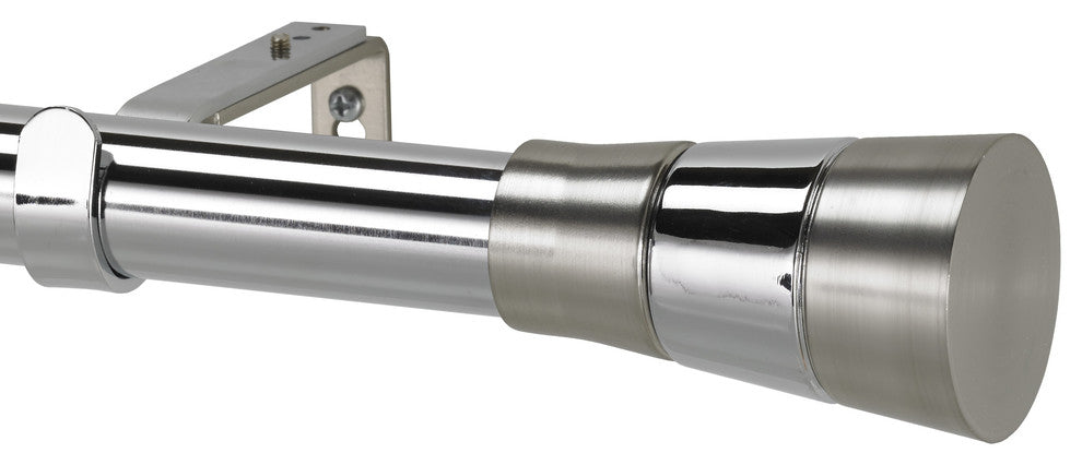 Aeronaut Non-Telescoping Curtain Rod, Stainless-Chrome-Stainless, 120''