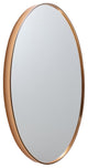 35" Oval Hanging Accent Wall Mirror With Metal Frame, Matte Gold