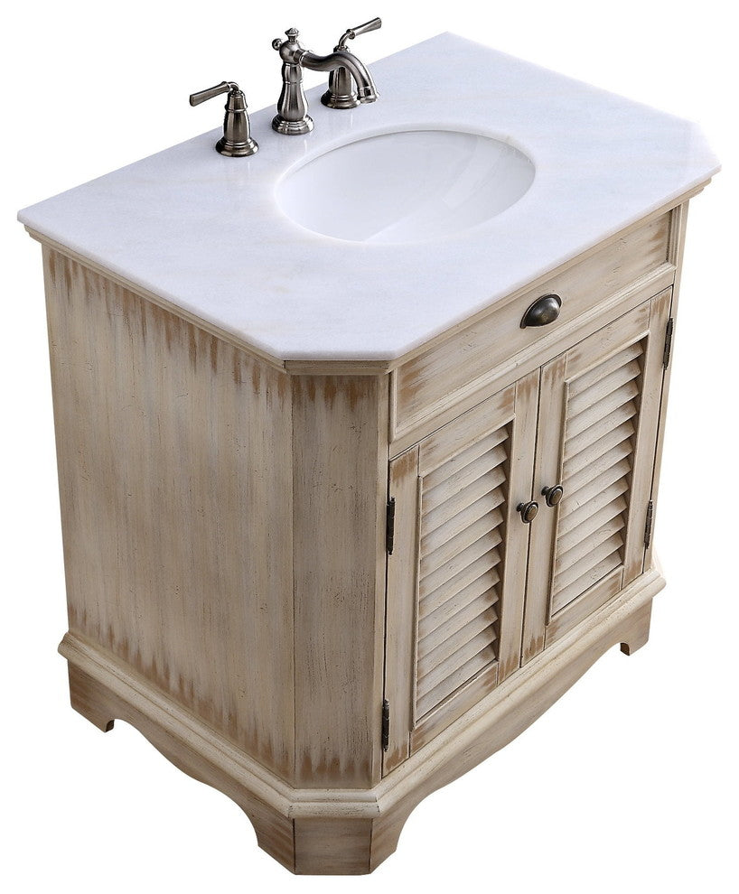 32" Fairfield Rustic Beige Bathroom Vanity