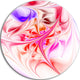 Unique Red Fractal Design Pattern, Abstract Disc Metal Wall Art, 36"