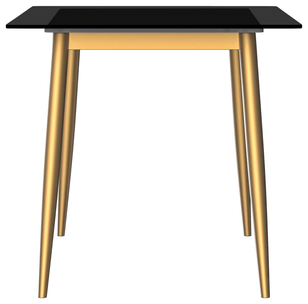 Zayle Dining Table with Rectangular Tabletop in Steel, Black, 71" Wide