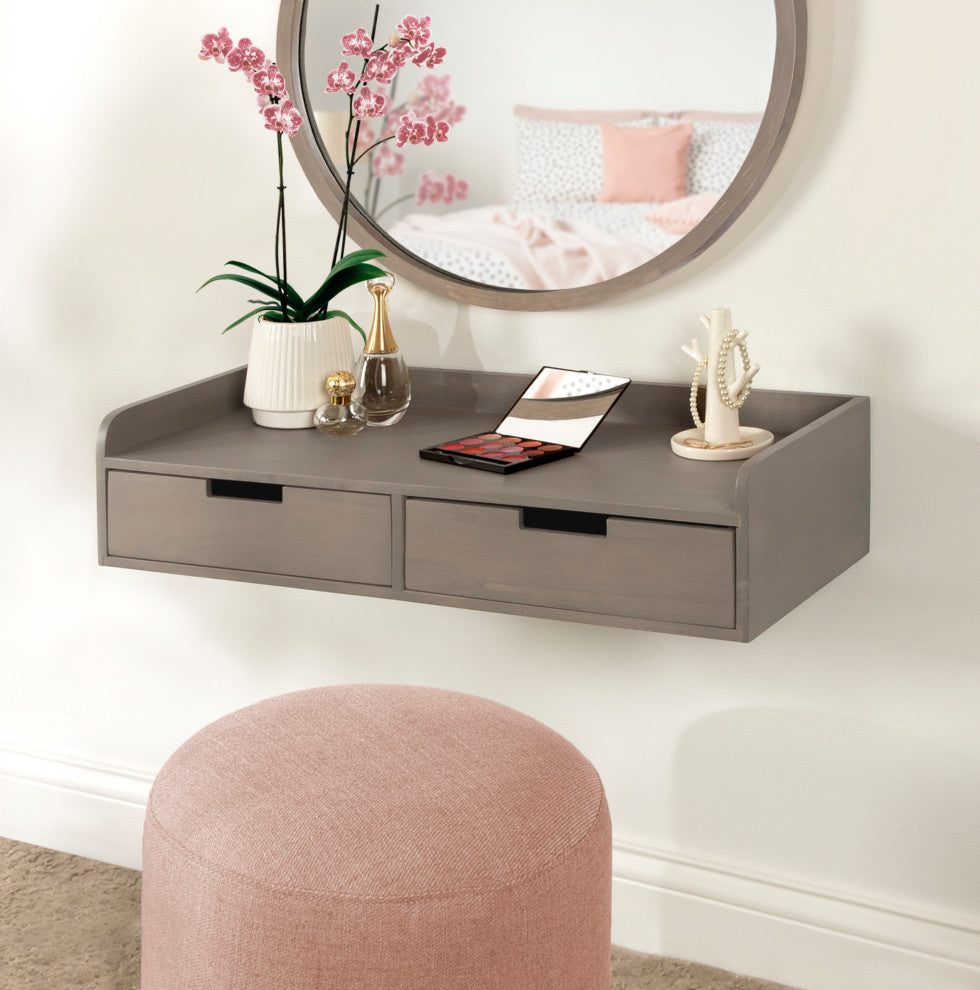 Kitt Floating Shelf Console Table, Gray 28x12x6.5