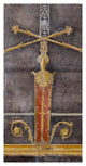 "Wall Fragment with Architectural Motifs on Black Ground" Paper Art, 26"x50"