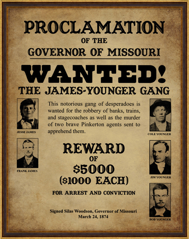 James Younger Gang, Giclee Reproduction Artwork