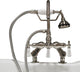 Deck Mount Gooseneck Tub Filler, Adjustable Spread, Brushed Nickel