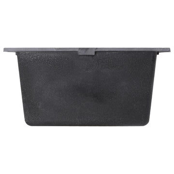 Nantucket Sinks 17" Single Bowl Undermount Granite Composite Bar-Prep Sink, Blac