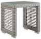 Aura Outdoor Patio Wicker Rattan Side Table Gray