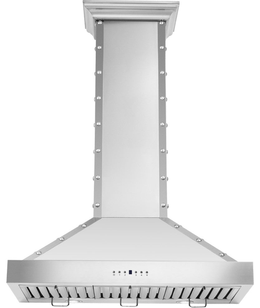 CAVALIERE 36" Wall Mounted Range Hood 900 CFM Brushed Stainless Steel LED