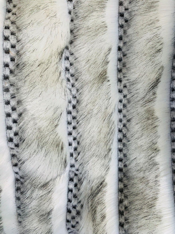 Plutus Off White Two Tone Feather Faux Fur Luxury Throw Blanket, 80"x110"
