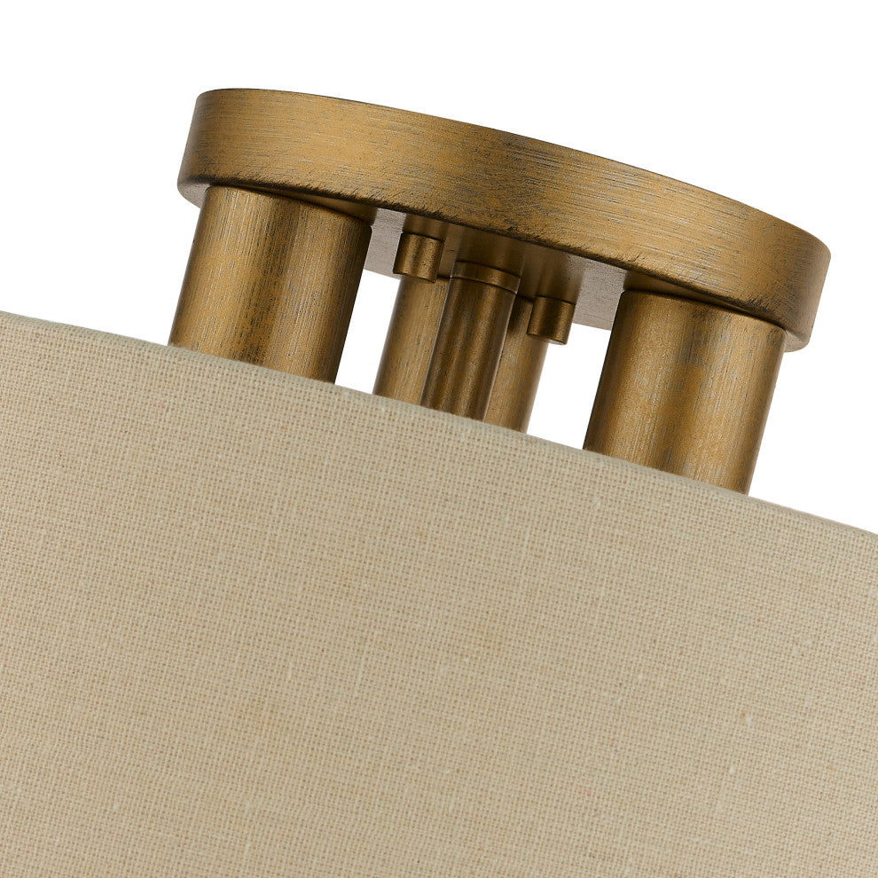 Bellingham 3-Light Antique Gold Leaf Large Semi-Flush