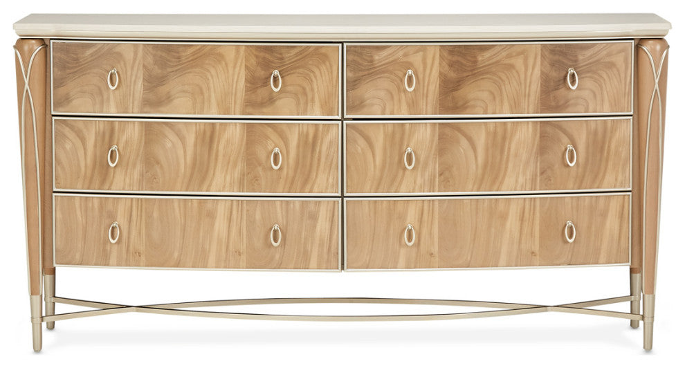 AICO Furniture Villa Cherie 7 Piece Queen Bedroom Set
