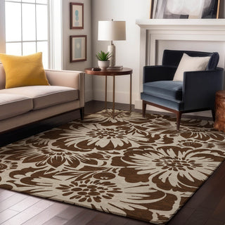 Premium Machine Washable Mayfield AMF551 Brown 10' x 14' Rug
