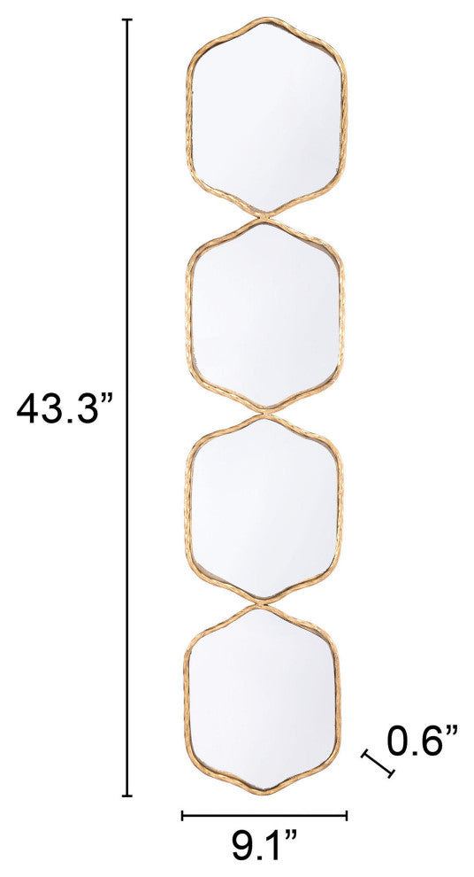 Four Hex Mirror Gold