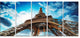 "Beautiful Paris Eiffel Tower Under Blue Sky" Cityscape Art, 60"x28", 5-Panels