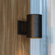 Chiasso Aluminum Cylinder 1 Light Dusk to Dawn Black Outdoor Wall Lantern