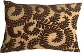 Pillow Decor - Brackendale Ferns Brown Rectangular Throw Pillow