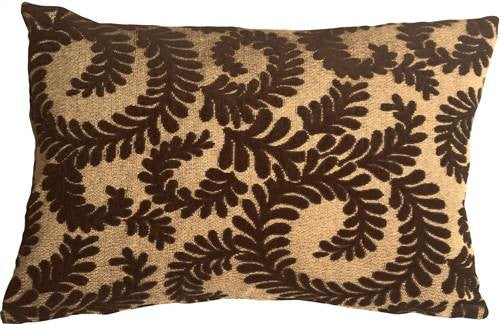 Pillow Decor - Brackendale Ferns Brown Rectangular Throw Pillow