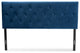Francesca Modern Velvet Fabric Upholstered Headboard King, Navy Blue