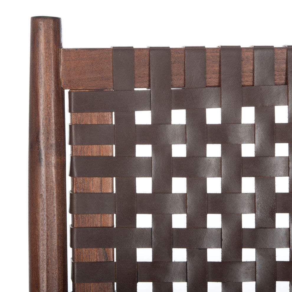 Safavieh leil Leather Woven Accent Chair, Brown