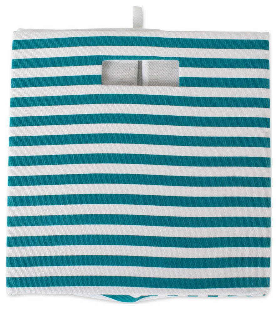 DII Polyester Cube Pinstripe Teal Square