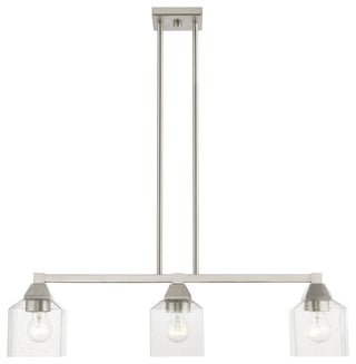 Aragon 3 Light Brushed Nickel Linear Chandelier