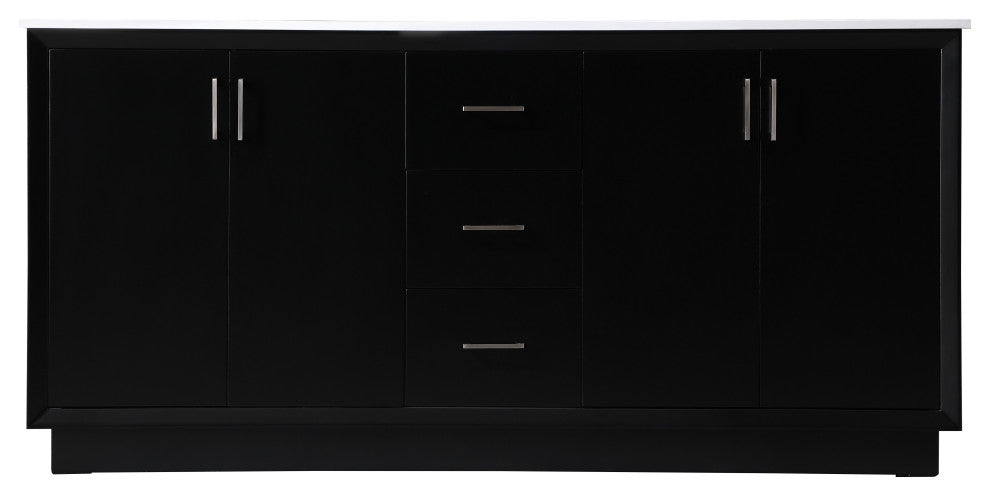 72" Double Bathroom Vanity, Black