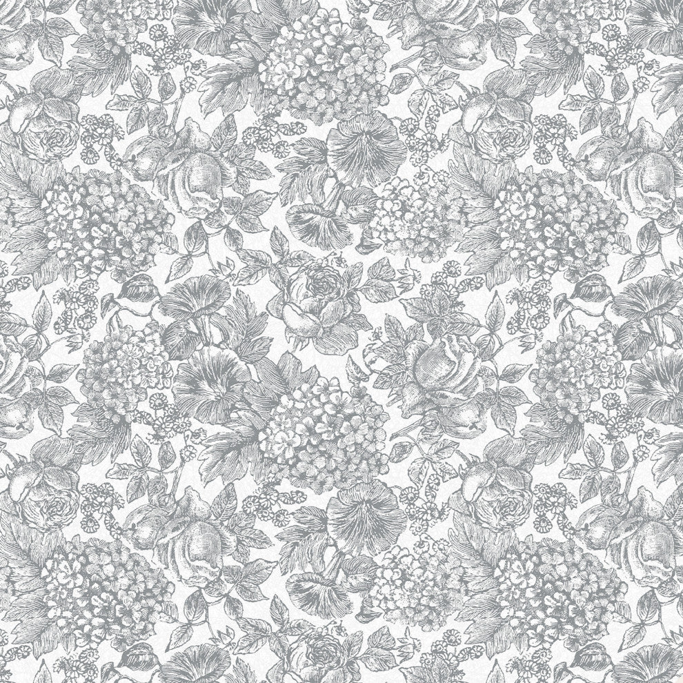 Laura Ashley Louise Removable Wallpaper, Slate Gray
