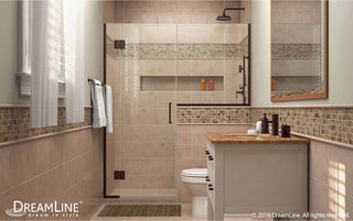 Unidoor Plus 48 1/2 - 49"Wx72"H Frameless Hinged Shower Door, Satin Black