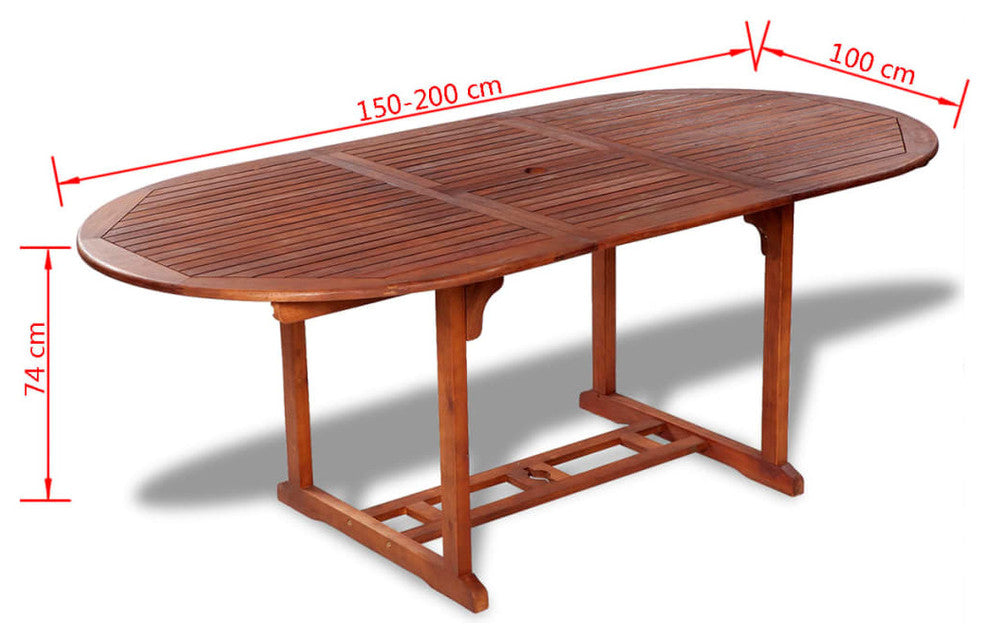 vidaXL Outdoor Dining Table Extendable Garden Patio Table Solid Acacia Wood