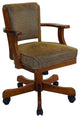 Traditional Office Chair, Hardwood Frame With Textured Sherpi Fabric Seat, Brown