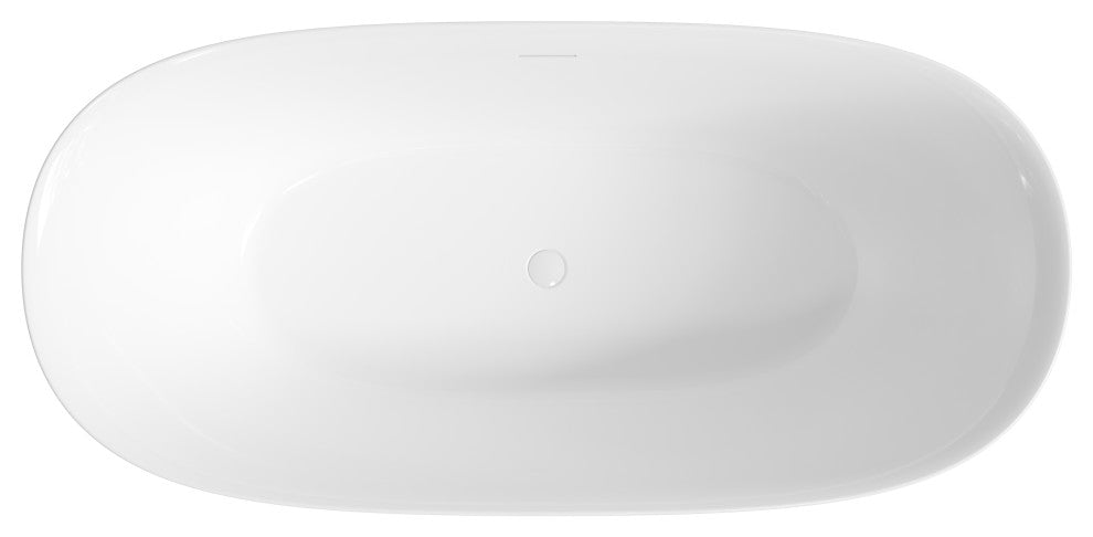 Perlato Lucca Freestanding Soaking Tub, White, 67"
