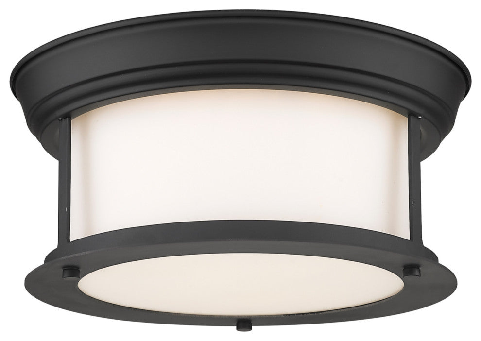 Z-Lite 2011F10 Sonna 2 Light 11"W Flush Mount Drum Ceiling - Matte Black