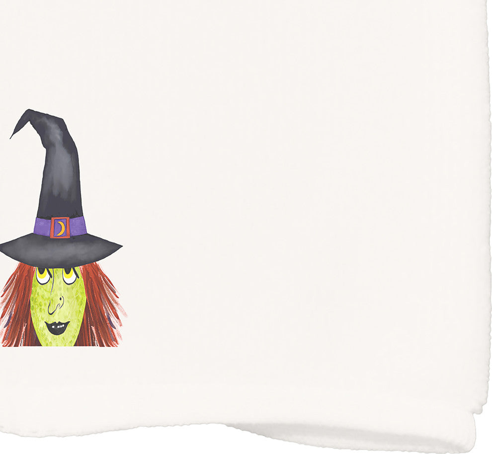 Peek A Boo Witch 18"x30" Cream Halloween Hand Towel