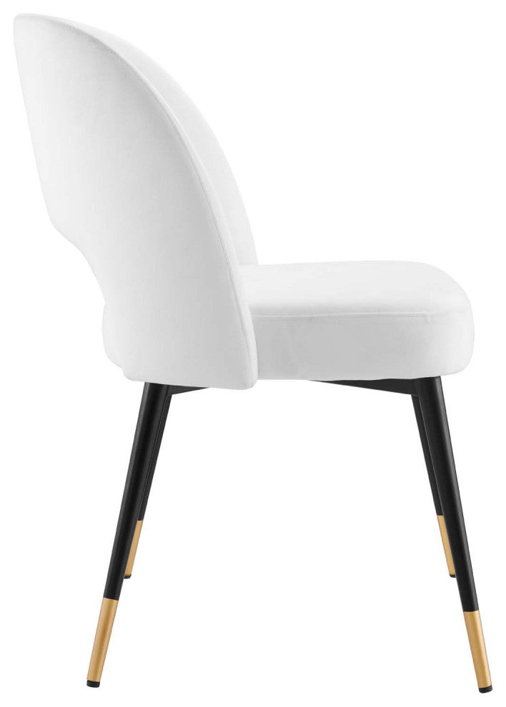 Rouse Performance Velvet Dining Side Chairs Set of 2 White