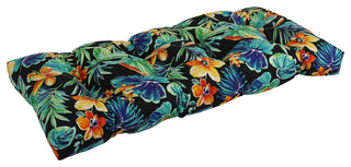 42"X19" Squared Patterned Polyester Tufted Loveseat Cushion, Beachcrest Caviar