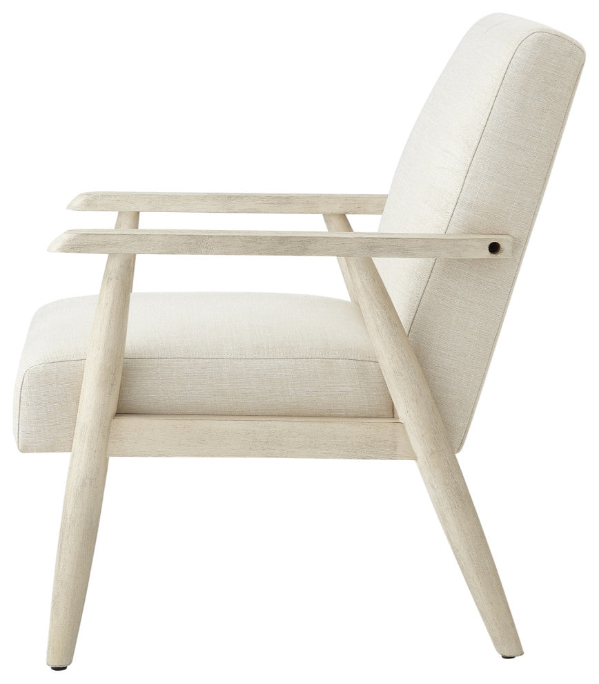 Rustic Manor Gian Armchair Upholstered, Beige and Cream Linen
