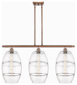 Ballston-Vaz 3-Light 37" Stem Island Light, Antique Copper, Clear