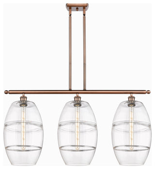 Ballston-Vaz 3-Light 37" Stem Island Light, Antique Copper, Clear